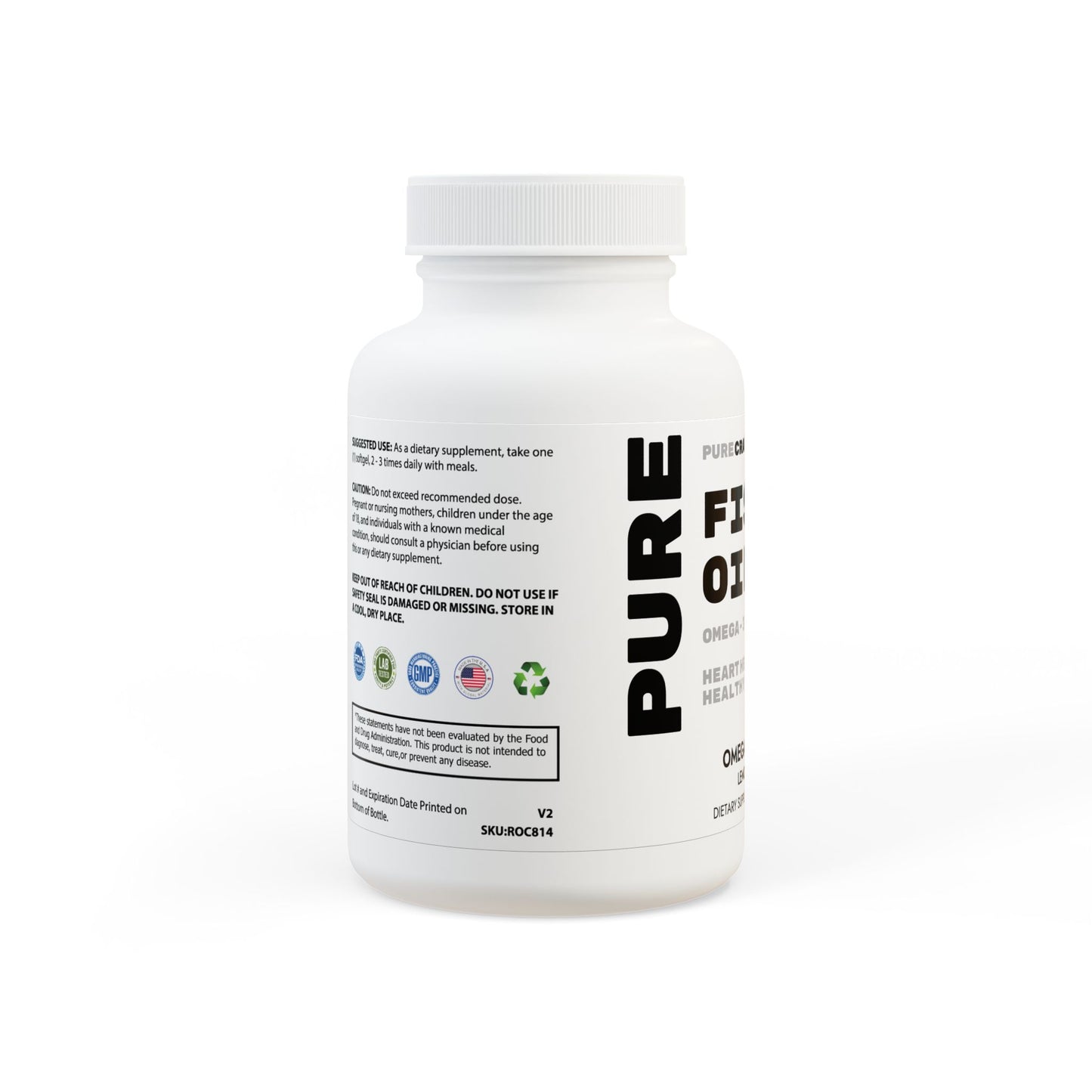 PURECRAFT Omega 3 Fish Oil Supplement (60 Softgels)