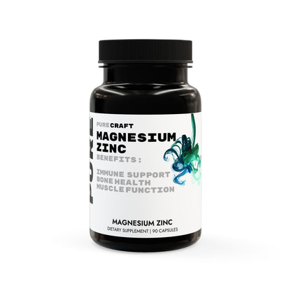 PURECRAFT Magnesium Zinc Supplement (90 Capsules)